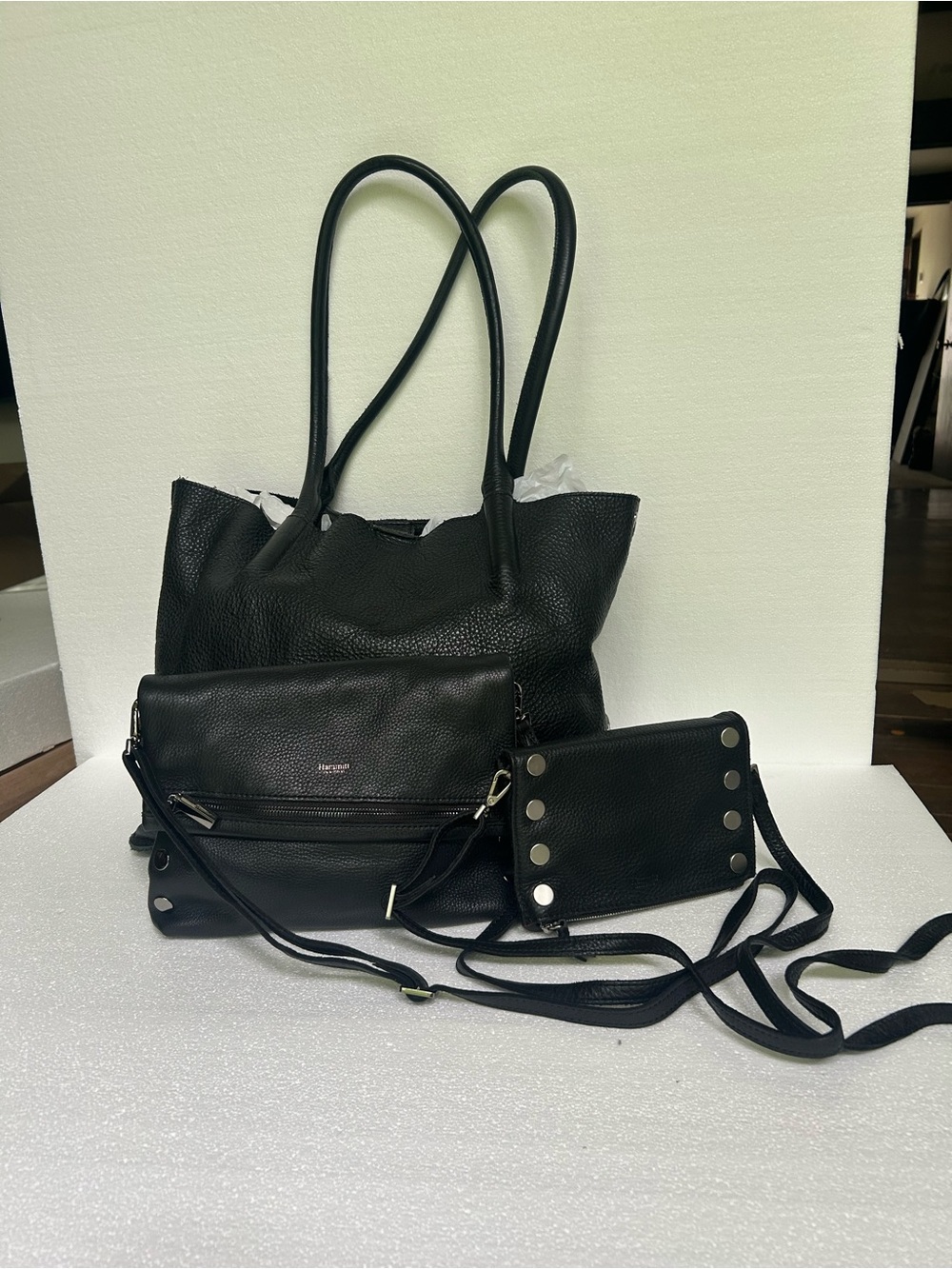 Hammitt Black Leather Tote, Crossbody and Wallet Set - Picture 3 of 7